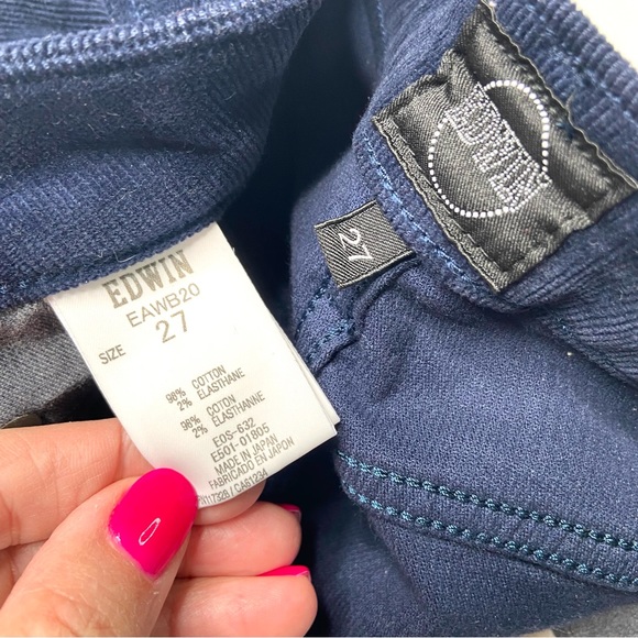 EDWIN Janet Cigarette Navy Corduroy Pant - Picture 9 of 15